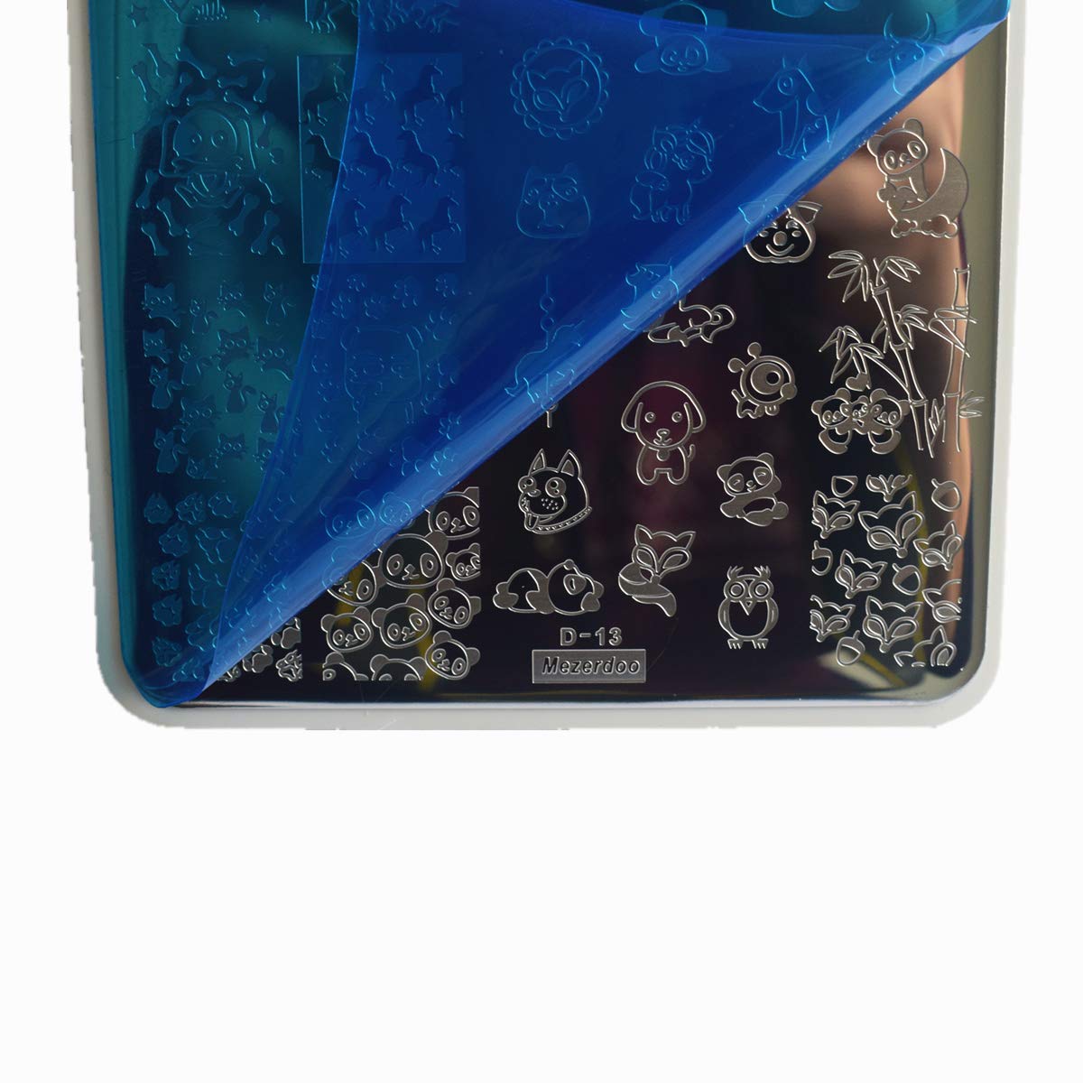 2pcs Floral Animal Unicorn Series Nail Stamping Template - Plants, Cute Cat Panda Fox Manicure Nail Art Image Plate - Flowers, Print Stencil