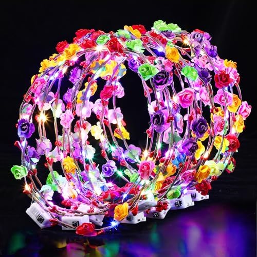 20 Pcs LED Light Up Headband for Women Wedding Beach Party Birthday Cosplay Gifts