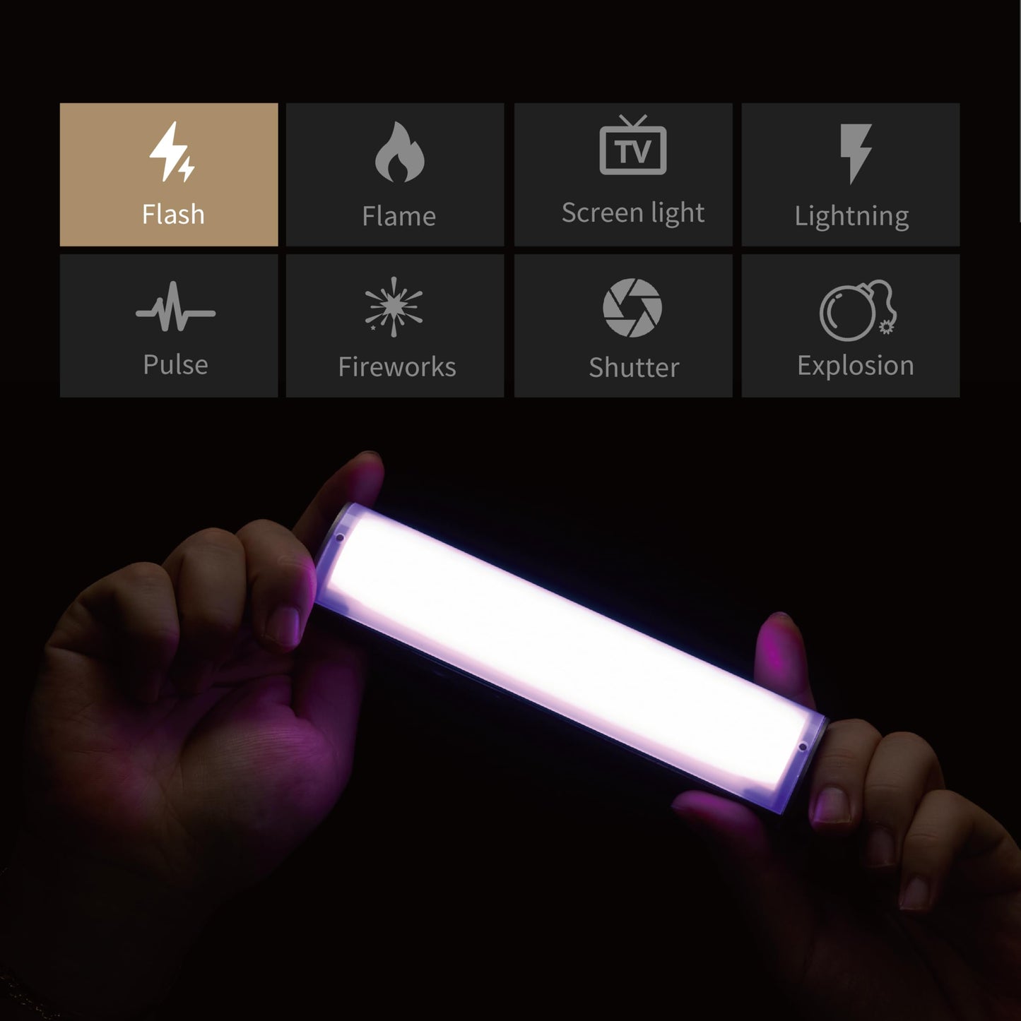 Harlowe LED Tube Light RGB and Bi-Color Handheld Light Wand Stick with App Control, Built-in Battery, Portable Lighting Bar for Photography and Videography, Blade 5