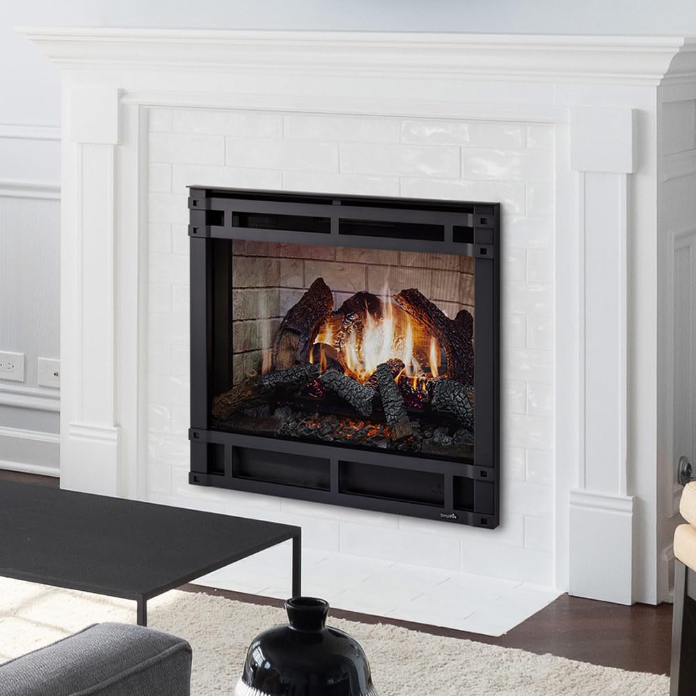 SimpliFire Inception 36-Inch Electric Fireplace Wescott Mantel Package with Halston Front (SF-INC36-SF-HAL-36-SF-MK-WS-INC36)