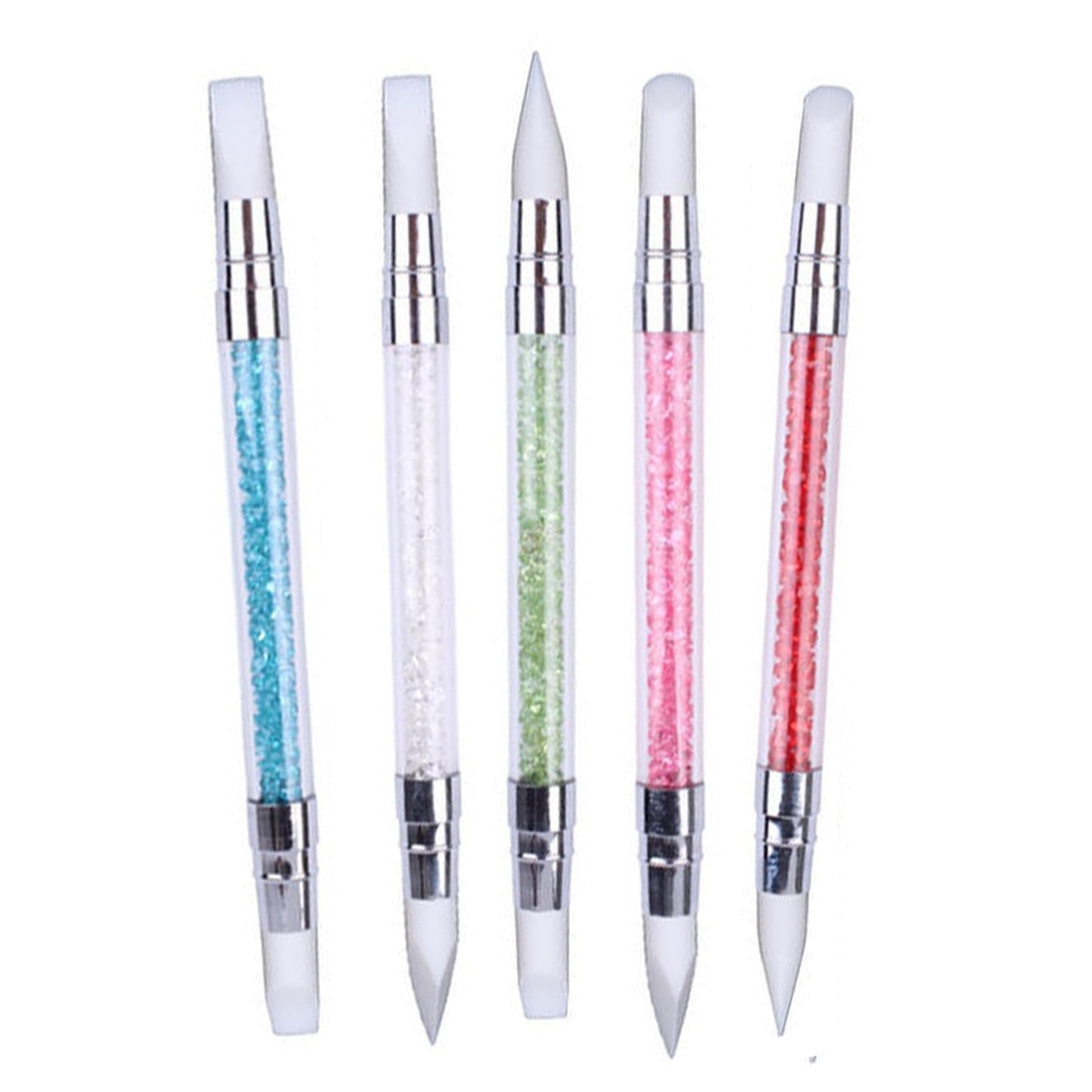 5 Pcs Nail Art Sculpture Pen Dual Tipped Silicone Nail Tools Nail Art Silicone Brushes for Design Nail Carving Drawing Shaping Effect