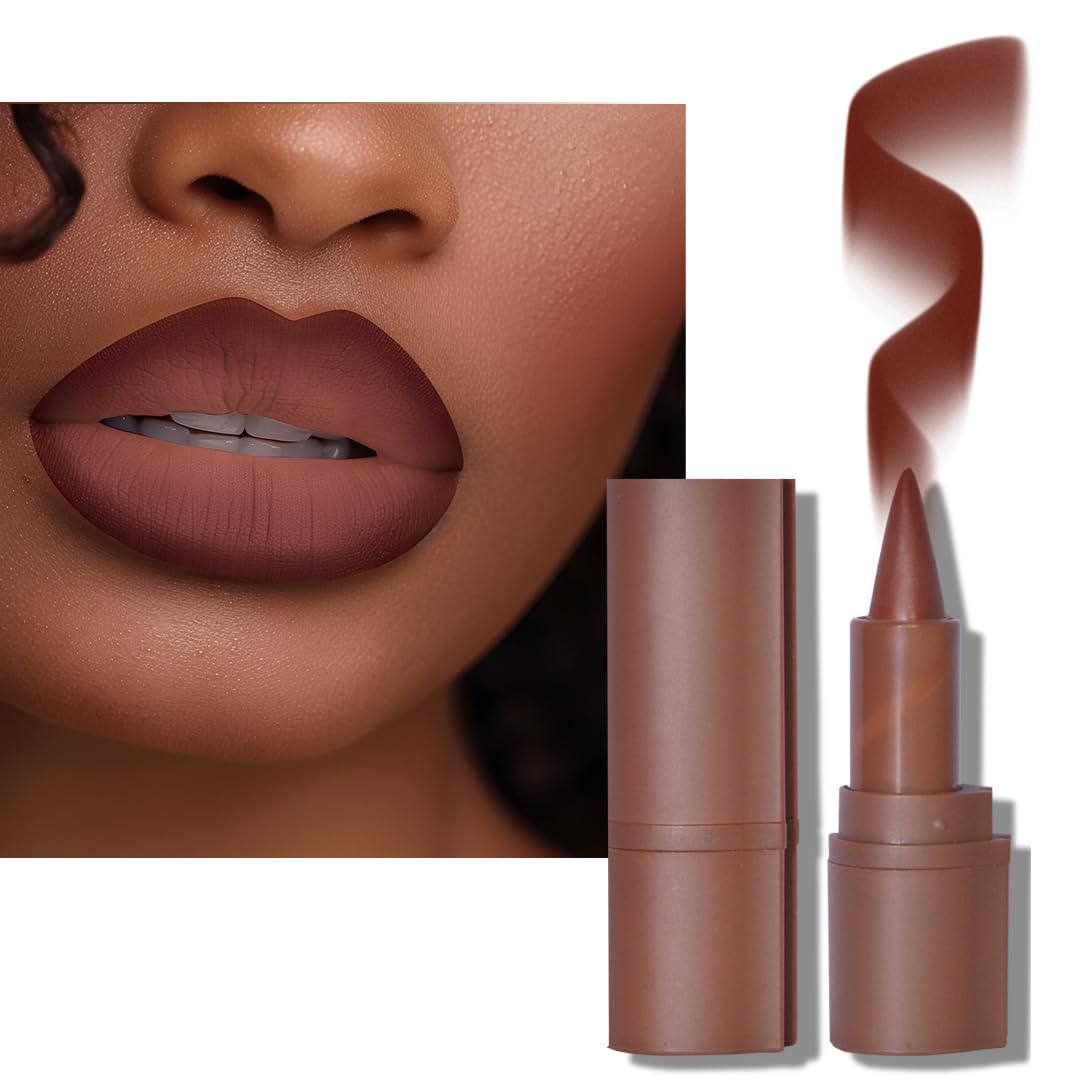 2-in-1 Gradient Lip Liner and Lipstick Lip Combo Set - Achieve Flawless Contour and Gradual Ombre Effect with Easy-to-Use Crayon Form and Cone Tip (03# Caramel brulee, 1 Count (Pack of 1))