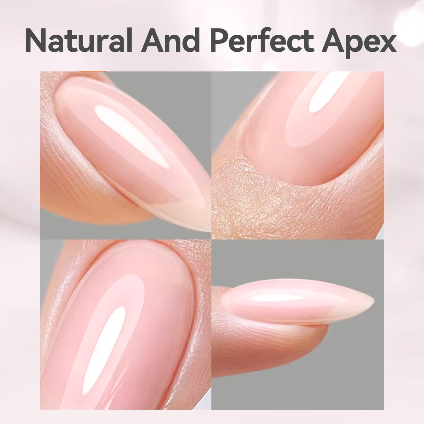 BORN PRETTY Builder Gel for Nails, 8-in-1 Extension Gel Strengthener Gel Hard Builder Nail Gel Base Top Gel, Pink Gel Builder Rhinestone Nail Glue Gel in A Bottle Nails 15ML