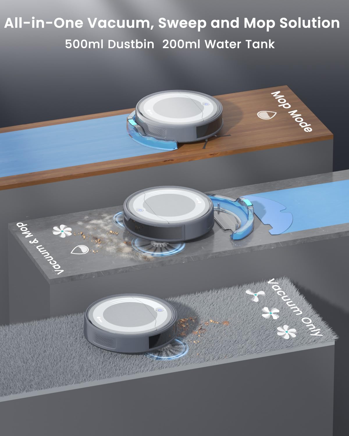 Lefant M310 Ultra Robot Vacuum and Mop, 6000Pa Suction-Slim Robotic Cleaner with ToF LiDAR Navigation, Accurate Obstacle Avoidance, WiFi/App/Alexa Control, 170min Runtime, for Pet Hair and Home