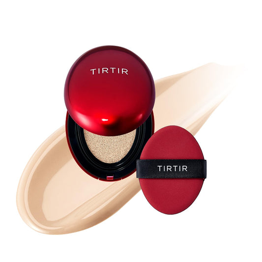 [*Mini Size*] TIRTIR Mask Fit Red Cushion Foundation | Full coverage, Weightless, Skin fit, Satin Glow Finish, Korean Makeup Cushion Foundation (#17N Vanilla, 0.15 Fl Oz)