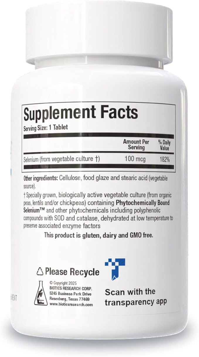 Biotics Research Se-Zyme Forte™– Whole Food Selenium Source, Thyroid Gland Function, DNA Production, Cognitive Health, Potent Antioxidant, 100 Tablets