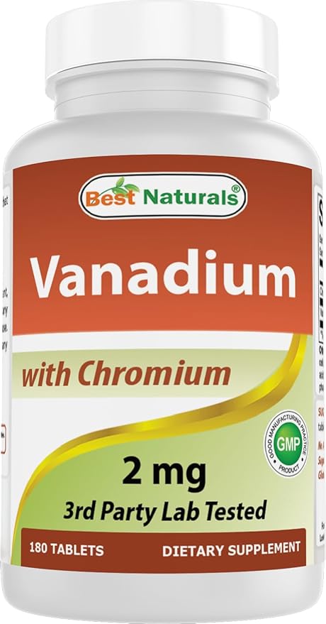 Best Naturals Vanadium 2 mg with Chromium Polynicotinate 200 mcg 180 Tablets