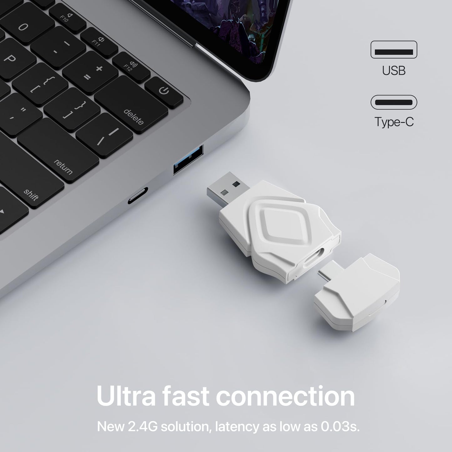 YOWU Cat Ear Headphones 4GS -Wireless Bluetooth Noise Cancelling Headphones, RGB Gaming Headset with Mic & 2.4G USB/Type C Dongle for PC/PS4/PS5/XBOX/Switch