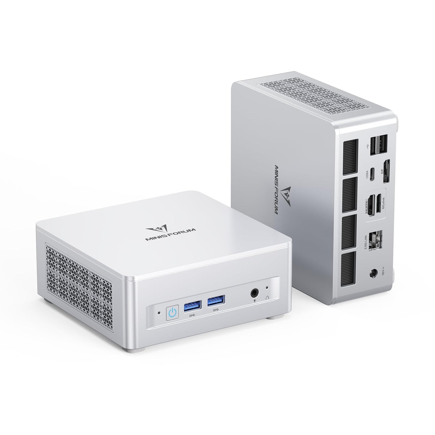 MINISFORUM UM880 Plus Mini PC AMD Ryzen 7 8845HS(8C/16T, up to 5.1GHz), 32GB DDR5 1TB PCIe4.0 SSD, HDMI+DP+USB4 Triple Outputs, OCuLink Port, 2.5G LAN, 5x USB Port, Radeon 780M Graphics Micro Computer