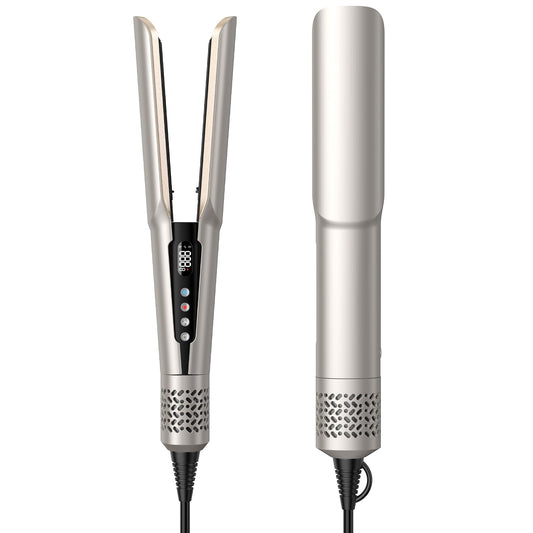 Hair Straightener - 2 in 1 Wet to Dry Hair Dryer and Straightener with High-Speed Airflow + Rapid Heat-Up + Customizable Temperature + LCD Display & Auto Shut-Off + No Heat Damage for All Hair Types