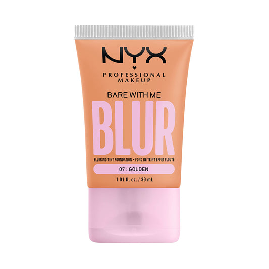 NYX PROFESSIONAL MAKEUP Bare With Me Blur Skin Tint Foundation Make Up with Matcha, Glycerin & Niacinamide - Golden