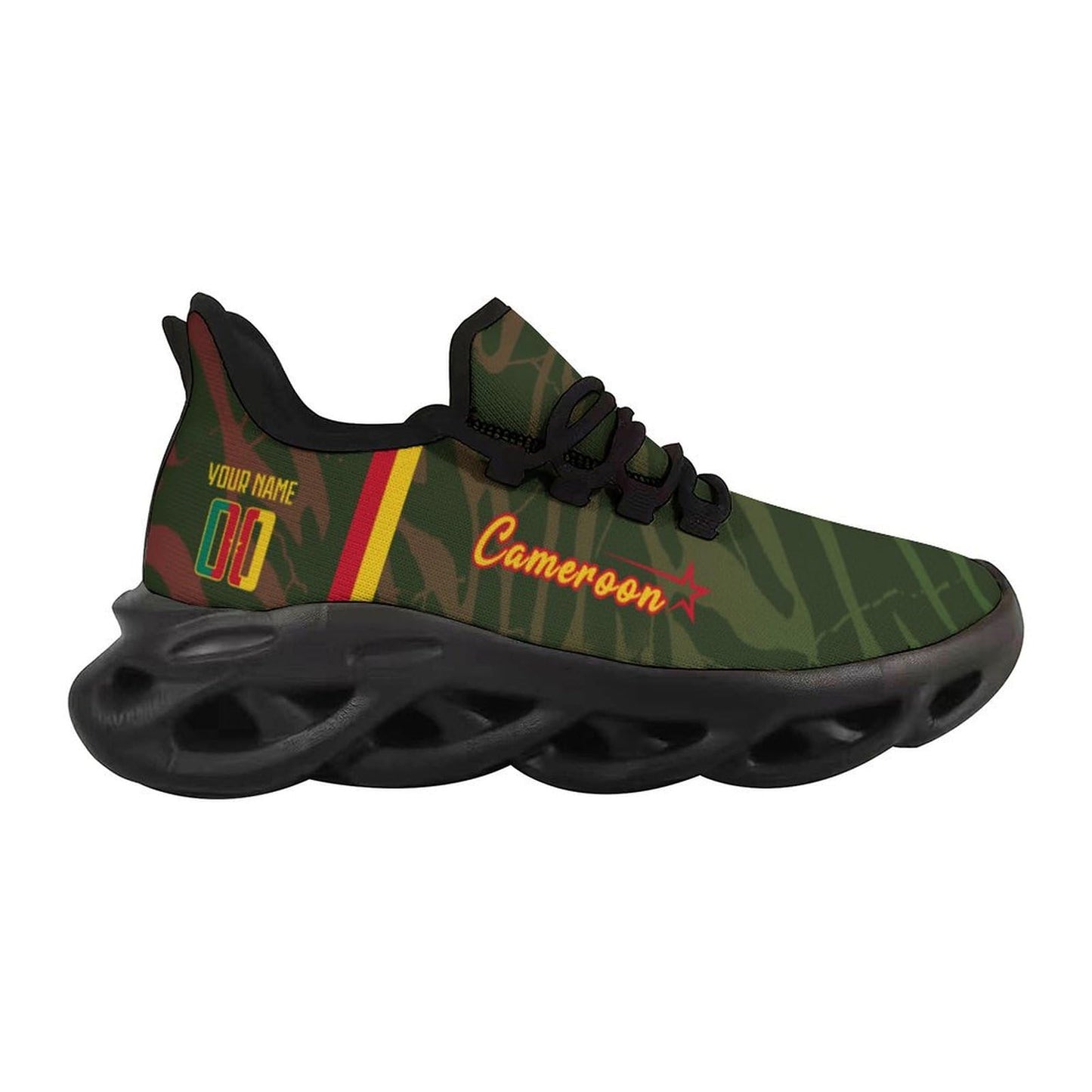 Cameroon National Team Custom Men's Sneakers Soccer Personalized Breathable Fan Gift Name & Number Athletic Gym Slip-on Shoes