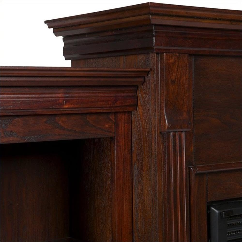 SEI Furniture Tennyson Bookcases Electric Fireplace, Espresso