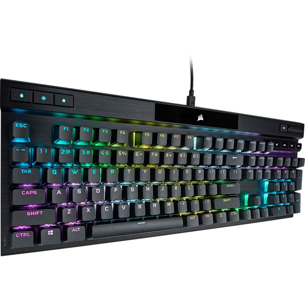 Corsair K70 PRO RGB Optical-Mechanical Gaming Keyboard - OPX Linear Switches, PBT Double-Shot Keycaps, 8,000Hz Hyper-Polling, Magnetic Soft-Touch Palm Rest - NA Layout, QWERTY - Black