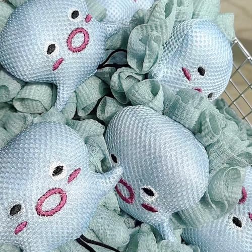 2Pack Kids Bath Loofah Sponge, Cute Cartoon Octopus Shape Baby Toddler Shower Exfoliating Body Scrubber Mesh Loofa Sponge for Boys and Girls