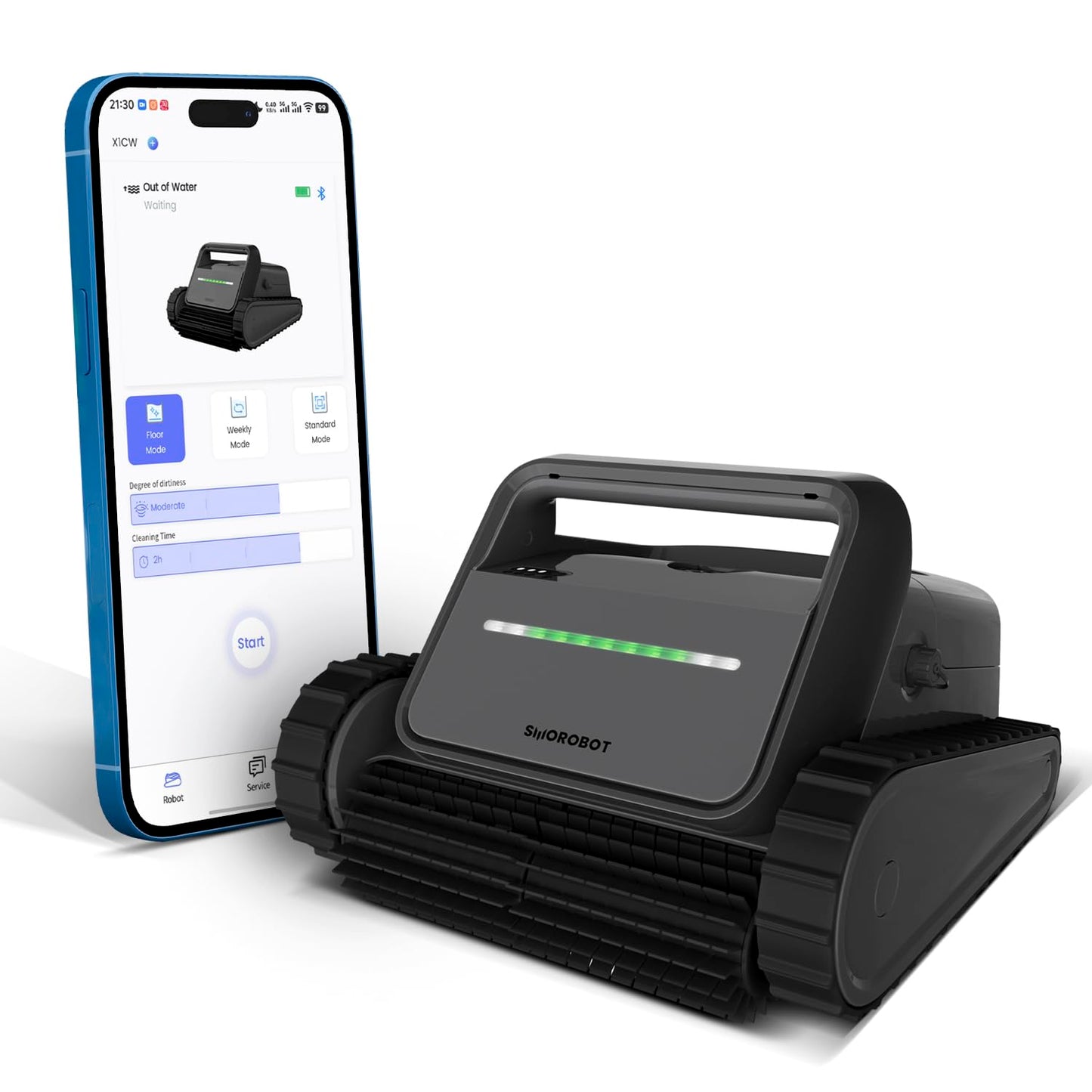 SMOROBOT Cordless Pool Robot Vacuum for Inground Pools up to 2500 Sq.ft – Weekly Timer, Dual Filtration,Ultra-Powerful Suction, Enhanced Wall-Climbing Brush & Smart Navigation for Deep Cleaning