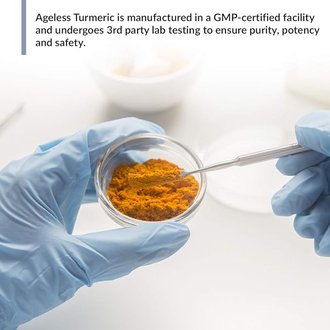 BioTrust Ageless Turmeric Supplement - CurcuWIN Turmeric Curcumin with Ginger Extract - 46x More Bioavailable, High Absorption, Long Lasting - Antioxidant Support (60 Capsules)