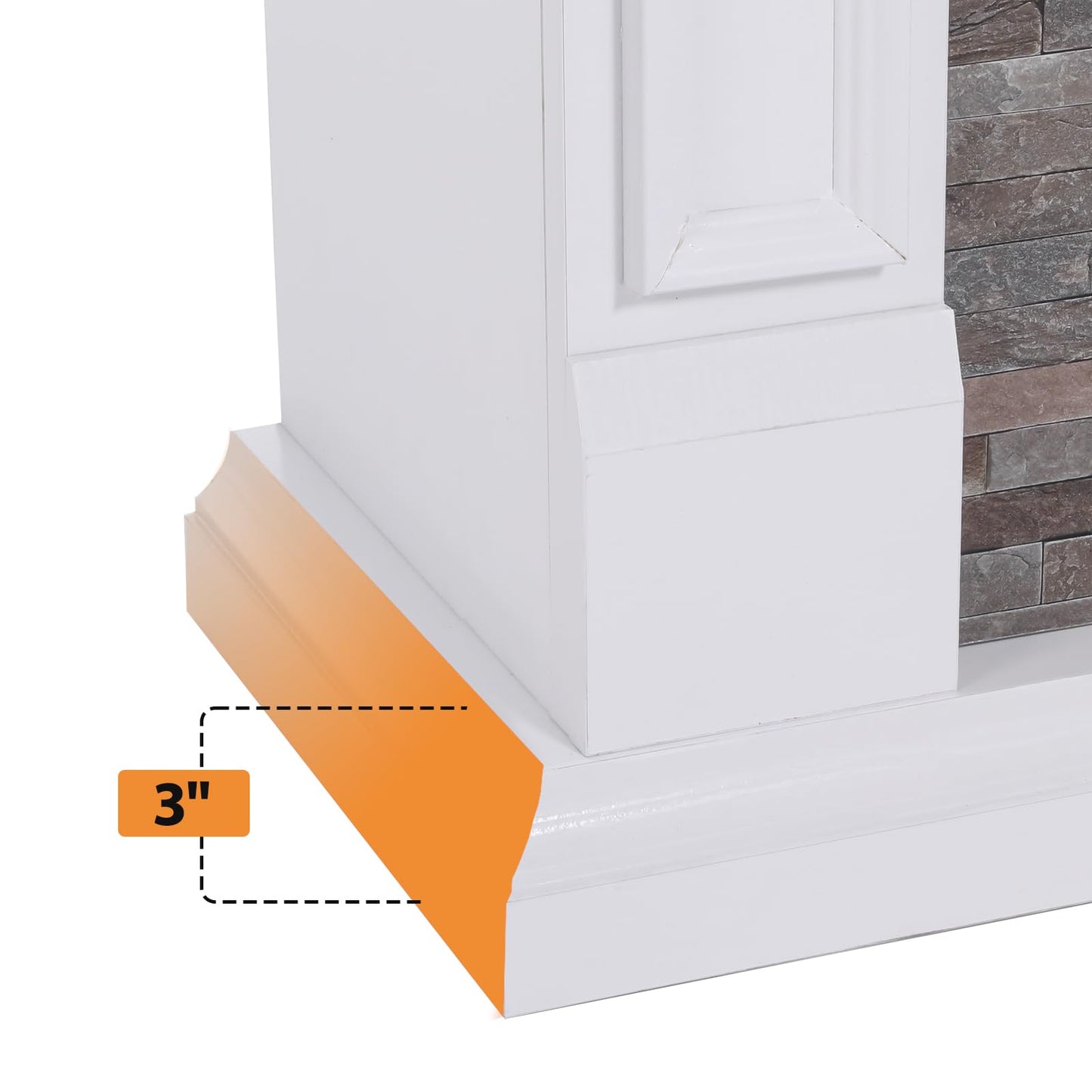 LGHM 44" Electric Fireplace with Mantel, Tall Fireplace Heater Freestanding, Realistic Stacked Stone Surround with Remote Control Timer LED Flame for Living Room,Bedroom…