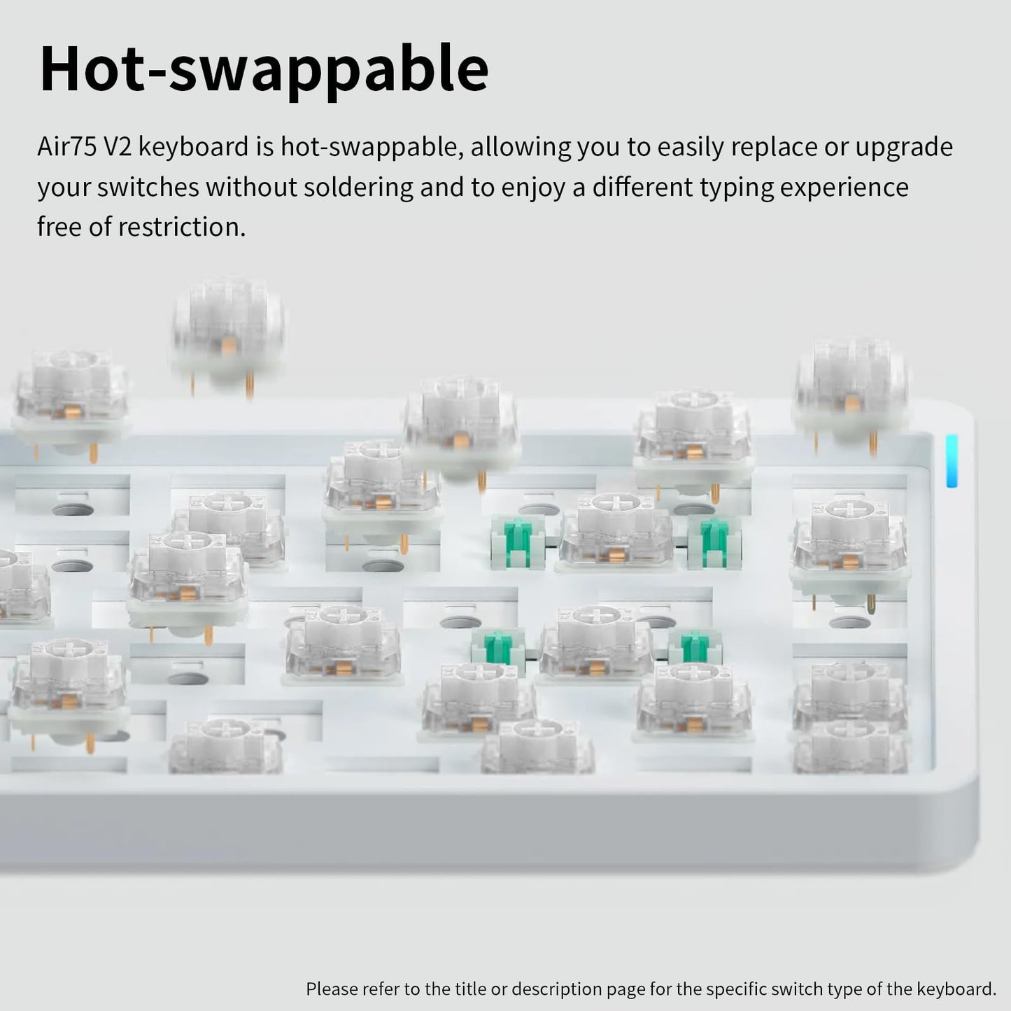 nuphy Air75 V2 Portable 75% Mechanical Keyboard,Wireless Keyboard,Supports Bluetooth/2.4G/USB-C RGB Bluetooth Gaming Keyboards,Compatible with Windows/Mac OS/Linux Systems-Gateron Wisteria Switch