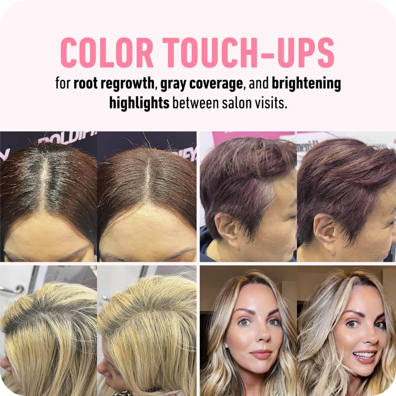 BOLDIFY Hairline Powder (LARGE, 10g) - Root Touch Up Hair Color for Gray Coverage - Bald Spot Concealing Hair Powder for Women & Men - 48-Hour Stain-Proof - Ash Brown