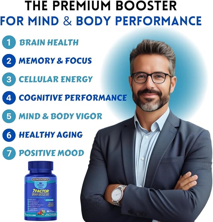 Brain Supplements for Memory & Focus - Nootropic Brain Health - Cognitive Performance, Clarity, Energy, Mental Vigor, Shilajit - Alpha Choline, Lion's Mane, Bacopa, 18 Premium Ingredients