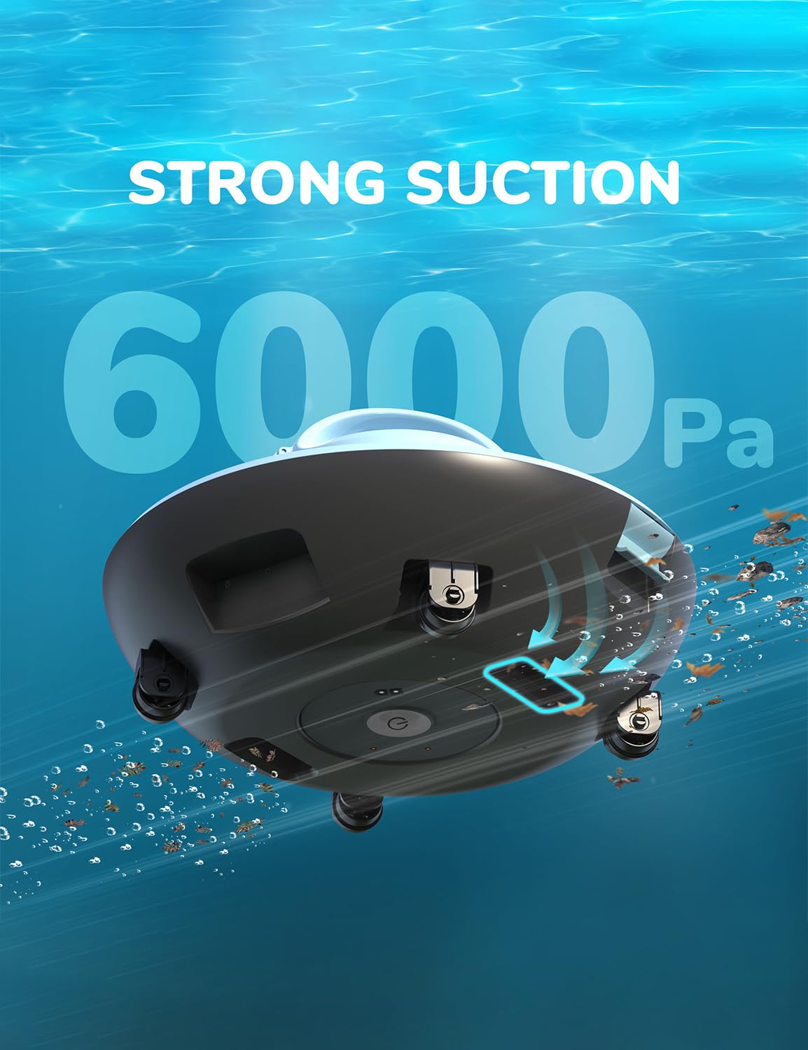Borcolo Robotic Pool Cleaner, Pool Vacuum for Above Pools with Dual-Drive Motors, Self-Parking Technology for Above-Ground Flat Pools up to 645sq.ft (Lasts 90 Mins)