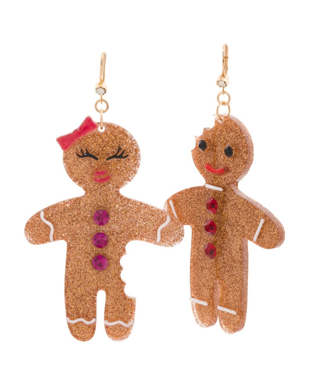 Betsey Johnson Christmas Mismatch Earrings (Gingerbread - Bite Missing)