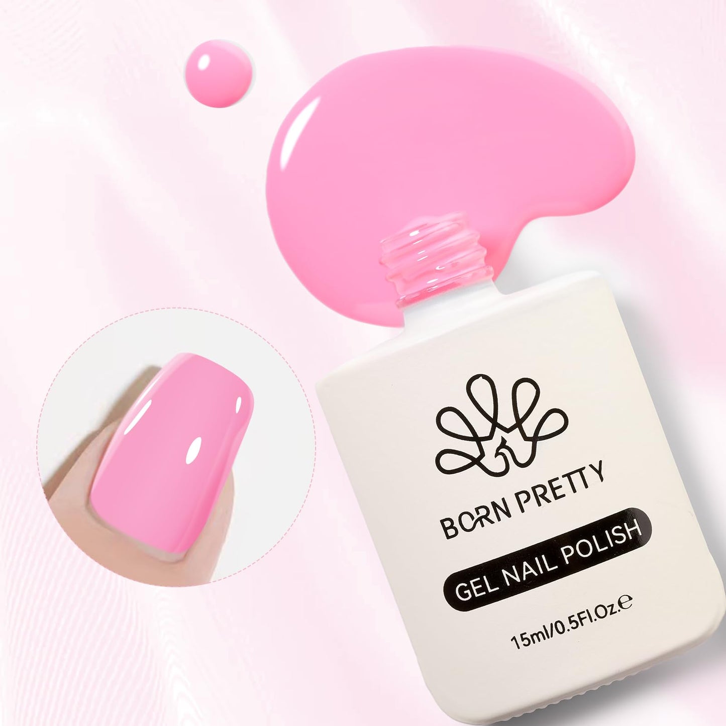 Born Pretty Pink Gel Nail Polish 15ml Paris Pink Color Nail Art Design Manicure DIY Salon Home Long Lasting