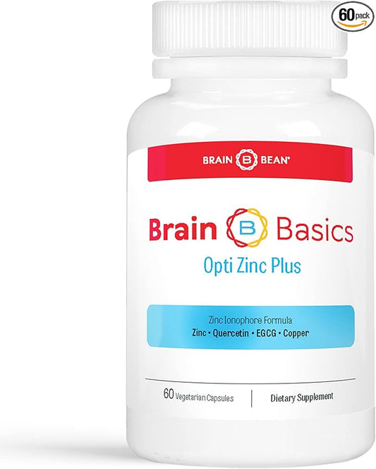 Brain Basics Opti Zinc Plus - Zinc Supplement with Quercetin, EGCG, and Copper. Immune Support Formula - 60 Tablets