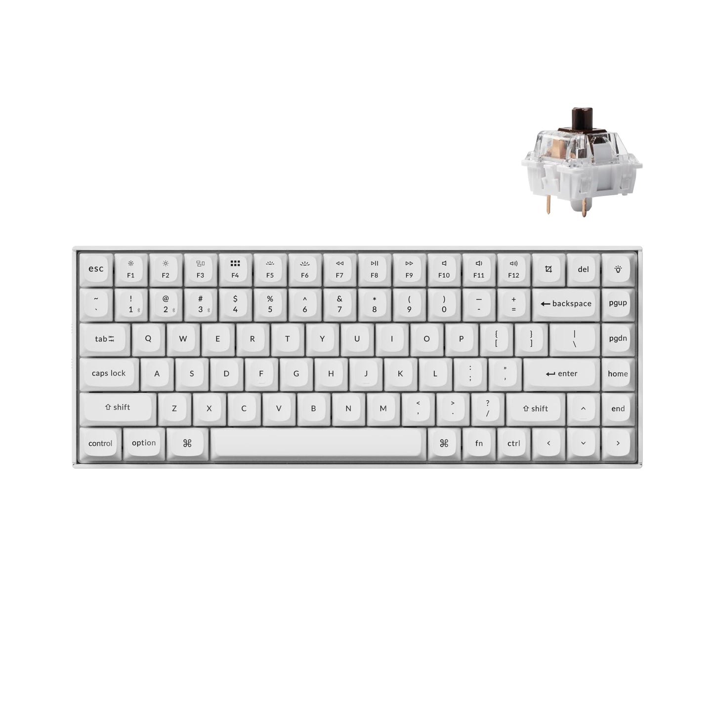 Keychron K2 Pro 75% Layout Bluetooth Wireless Mechanical Keyboard, Custom Programmable Type-C Wired Gaming Keyboard with RGB Backlit, Hot-Swappable K Pro Brown Switch for Mac Windows Linux - White