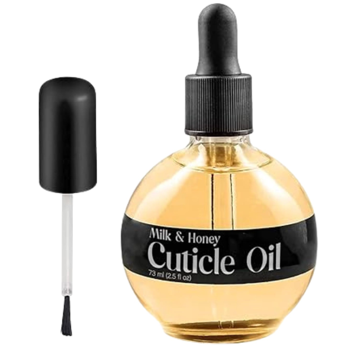 C CARE Cuticle Oil For Nails - Milk and Honey Nail Oil - Repairs Moisturizes and Strengthens Nails and Cuticles Overnight - Dropper & Brush included - Large 2.5 oz bottle
