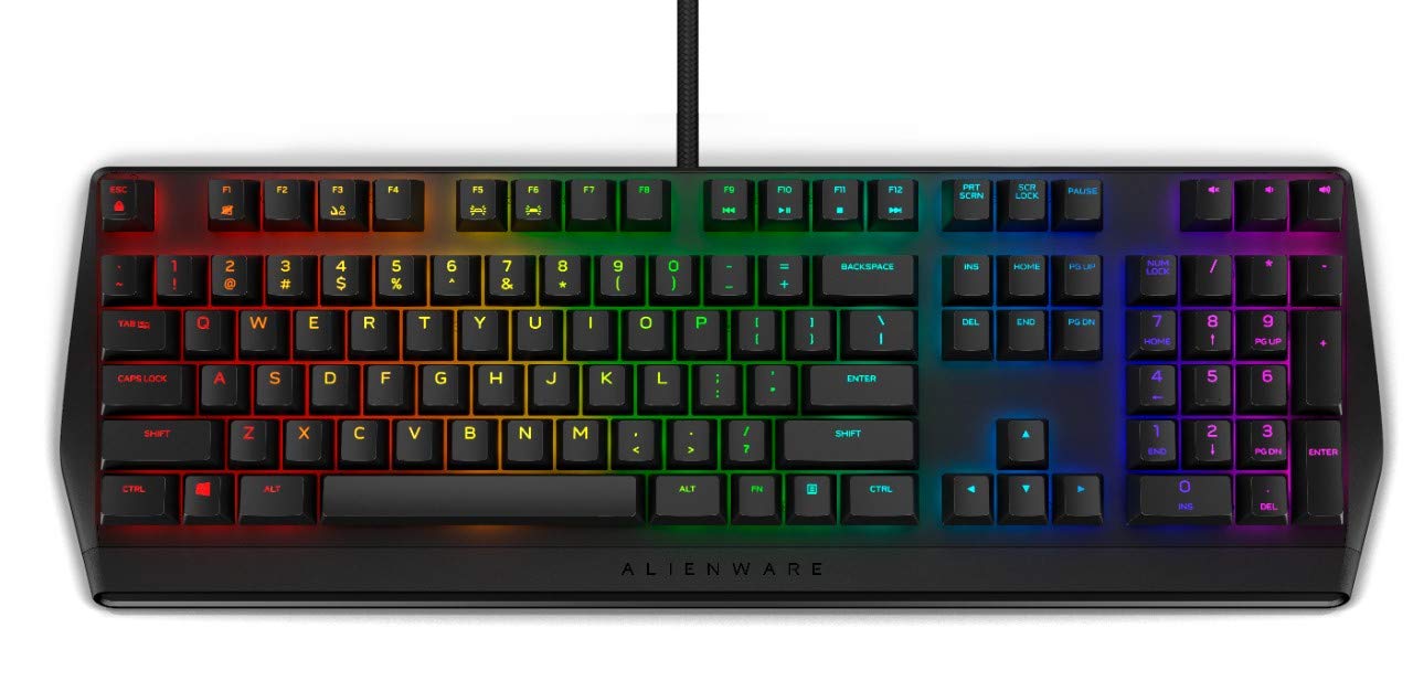 Alienware USB Low-Profile RGB Gaming Keyboard AW410K: Alienfx Per Key RGB LED - Cherry MX Brown Switches