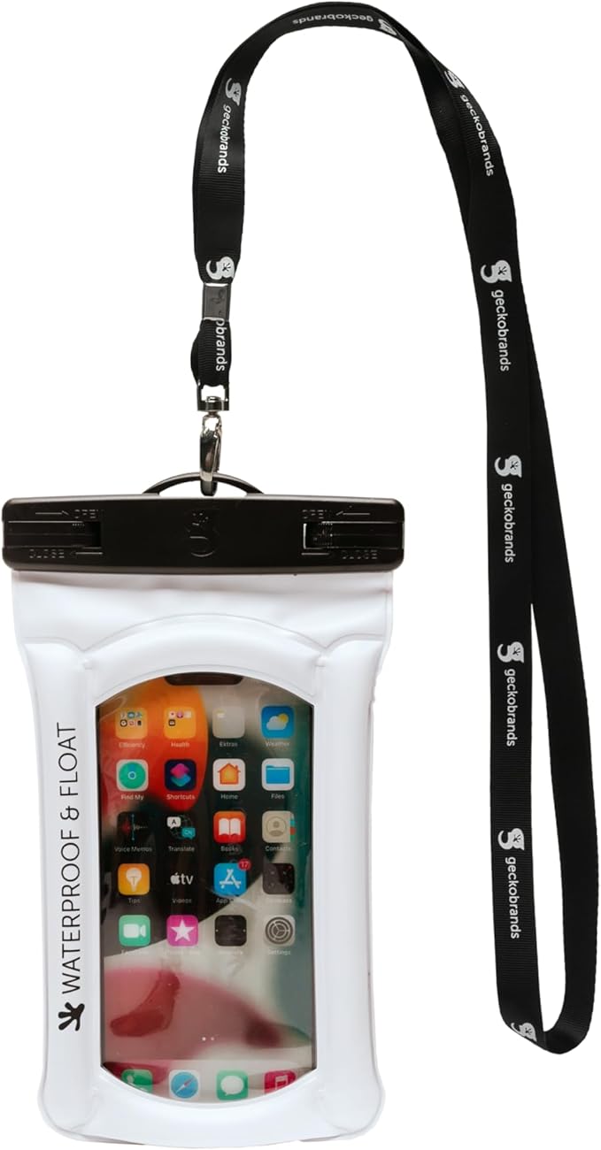 geckobrands Float Phone Dry Bag - Waterproof & Floating Phone Pouch – Fits Most iPhone and Samsung Galaxy Models