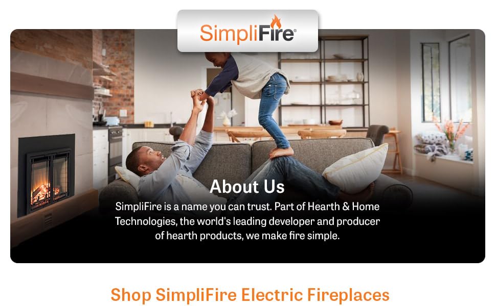 SimpliFire 25-Inch Electric Fireplace Insert, Large Black Surround, 37" x 26" (SF-INS25-SF-SI3726-INS25)
