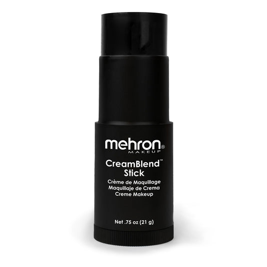 Mehron Makeup CreamBlend Stick | Face Paint, Body Paint, & Foundation Cream Makeup | Perfect for Halloween .75 oz (21 g) (Black)