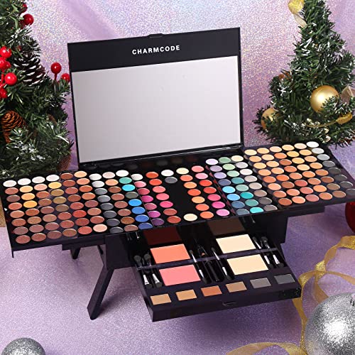 190 Colors Cosmetic Make up Palette Set Kit Combination with Eyeshadow Facial Blusher Eyebrow Powder Face Concealer Eyeliner Pencil A Mirror All-in-One Makeup Gift (Multicolor)