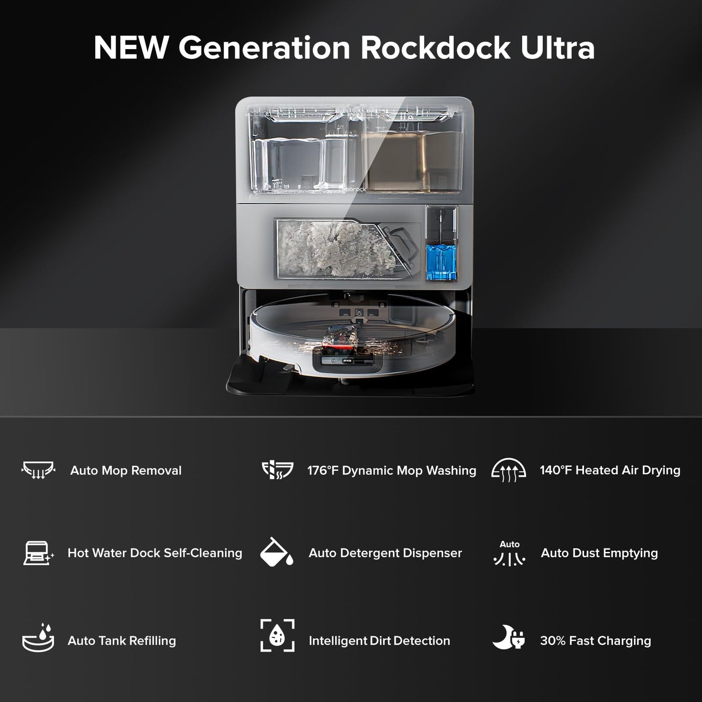 roborock Saros 10 Robot Vacuum and Mop, 22,000Pa Suction, AI Obstacle Avoidance, 3.14-inch Ultra Thin, Intelligent Dirt Detection, Zero Tangling Main Brush, Hot Water Mop & Dock Self Cleaning