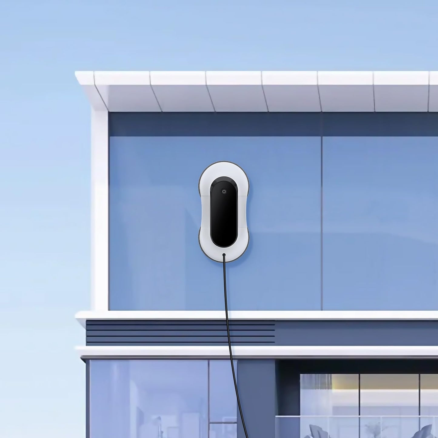 EEland Portable Window Cleaning Robot, Ultrasonic Dual Spray,3000Pa Suction Power, Window Cleanner with Intelligent Edge Detection, Infrared Remote Control