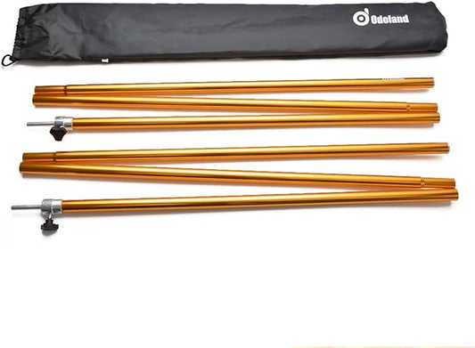 Odoland Adjustable Tarp Poles, Telescoping Aluminum Tarp and Tent Poles Set of 2, Collapsible Lightweight Poles for Camping, Backpacking, Hammocks, Sun Shade Shelters, and Awnings