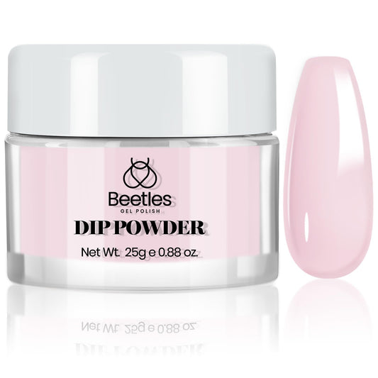 Beetles Pink Dip Powder 1Pcs, Nude Poem Dipping Powder Nail Starter Light Pink for Beginners and Professional DIY Nail Salons