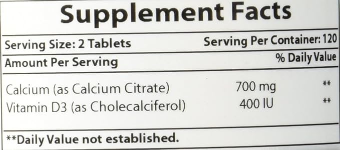 Best Naturals Calcium Citrate with Vitamin D-3 240 Tablets (240 Count (Pack of 1))