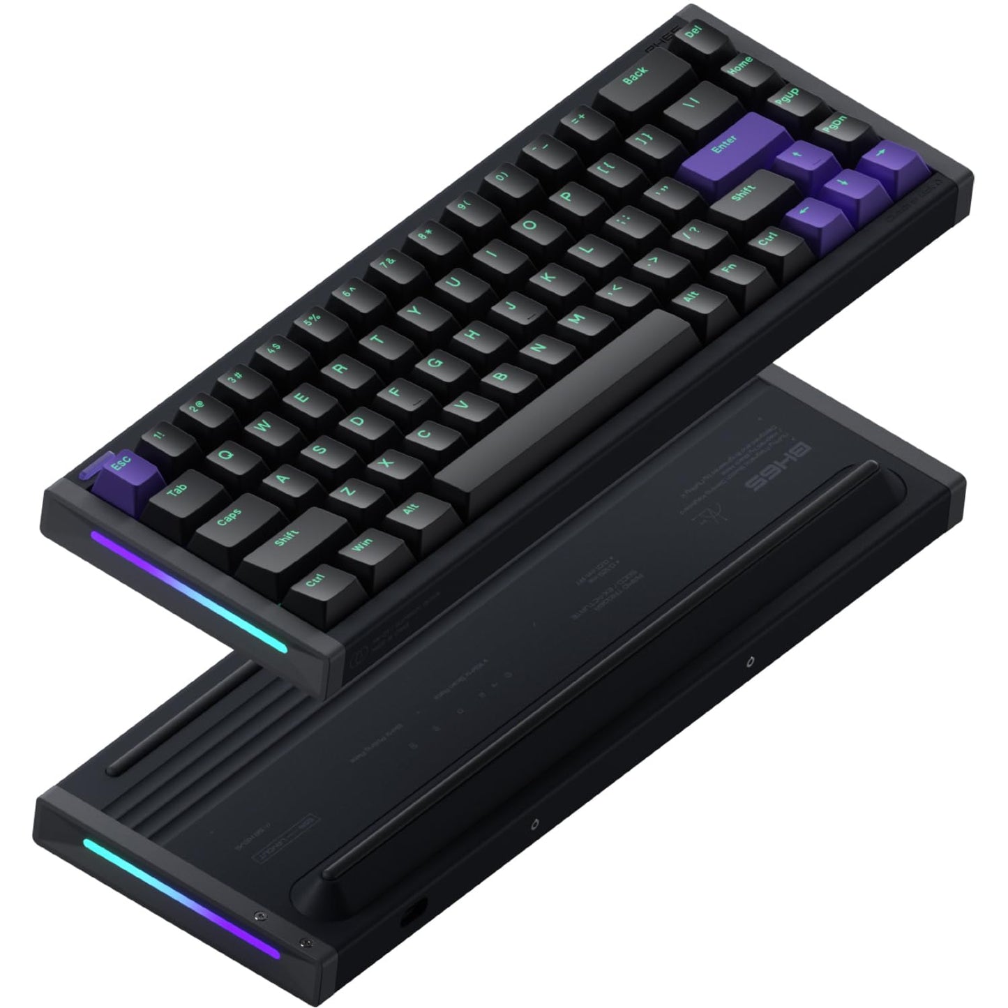 NuPhyX BH65 All-Aluminum Magnetic Gaming Keyboard,65% 68keys RGB Rapid Trigger Wired Custom Hall Effect Keyboard,PBT keycaps,Actuation Point Adjustable,8K Hz Polling Rate-Magnetic Jade Pro