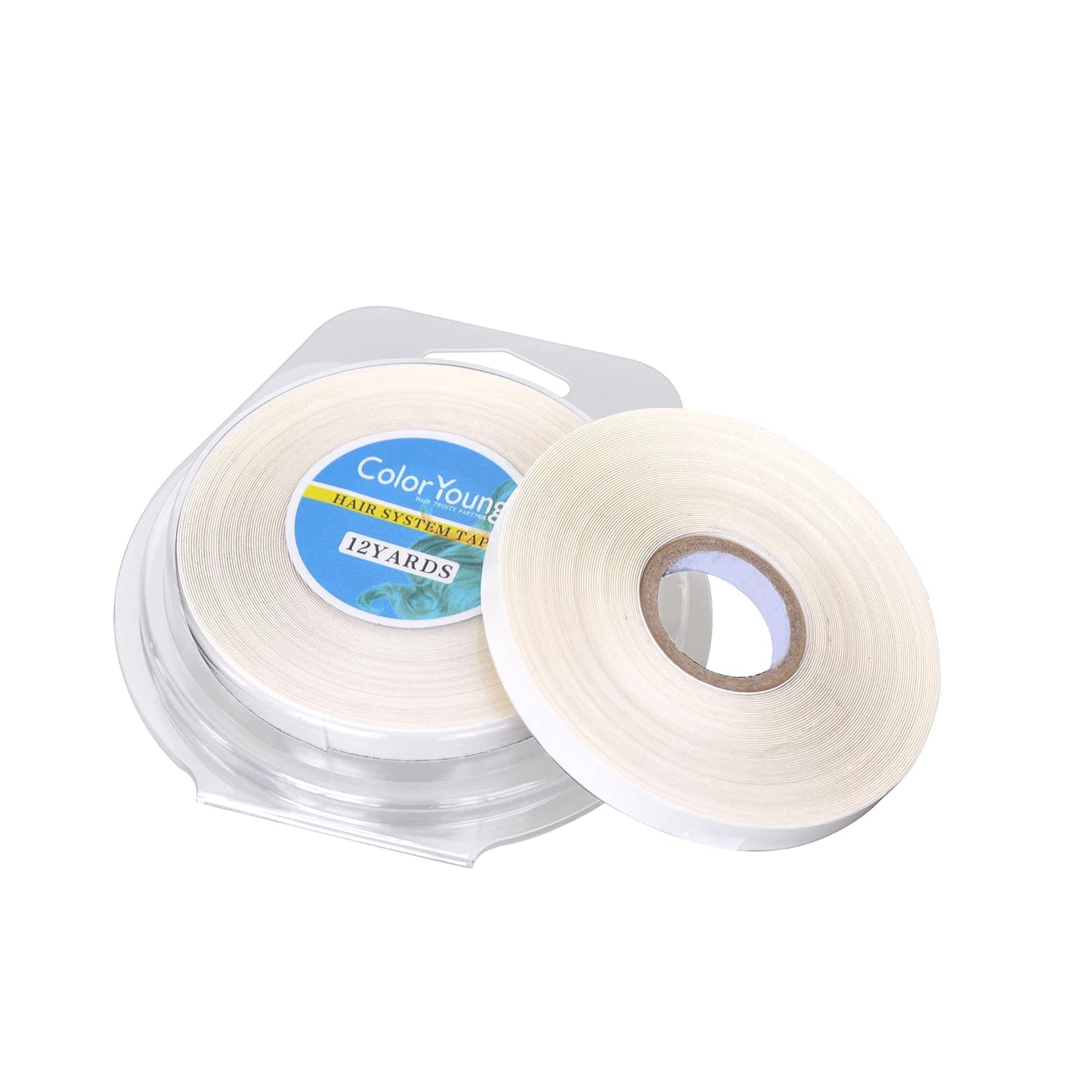 coloryoung 5/16"(0.8cm)*12 Yards Tape for Tape in Hair Extensions Double Sided Hair Extension Tapes for Hair Extension (White)