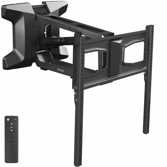 VIVO Motorized Fireplace TV Wall Mount for 37 to 70 inch Screen up to 77 lbs, Height Adjustable Electric Pull Down Mantel Bracket, Black, MOUNT-E-M070R