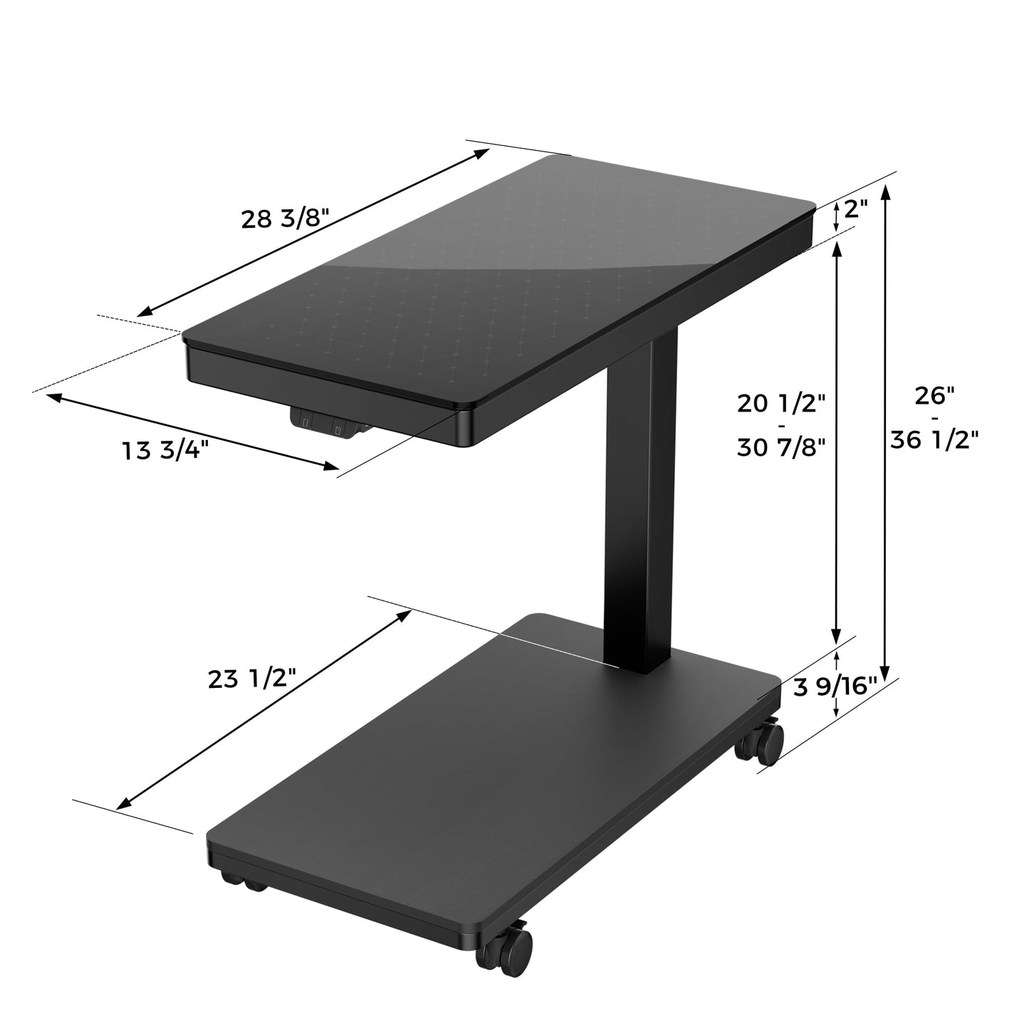 EUREKA ERGONOMIC Height Adjustable Computer Tower Stand, Illuminated Glass Panel PC Stand w/RGB Lights, 2-Tier CPU Holder Cart Under Desk, PC Floor Stand for Office Gaming, APP Control