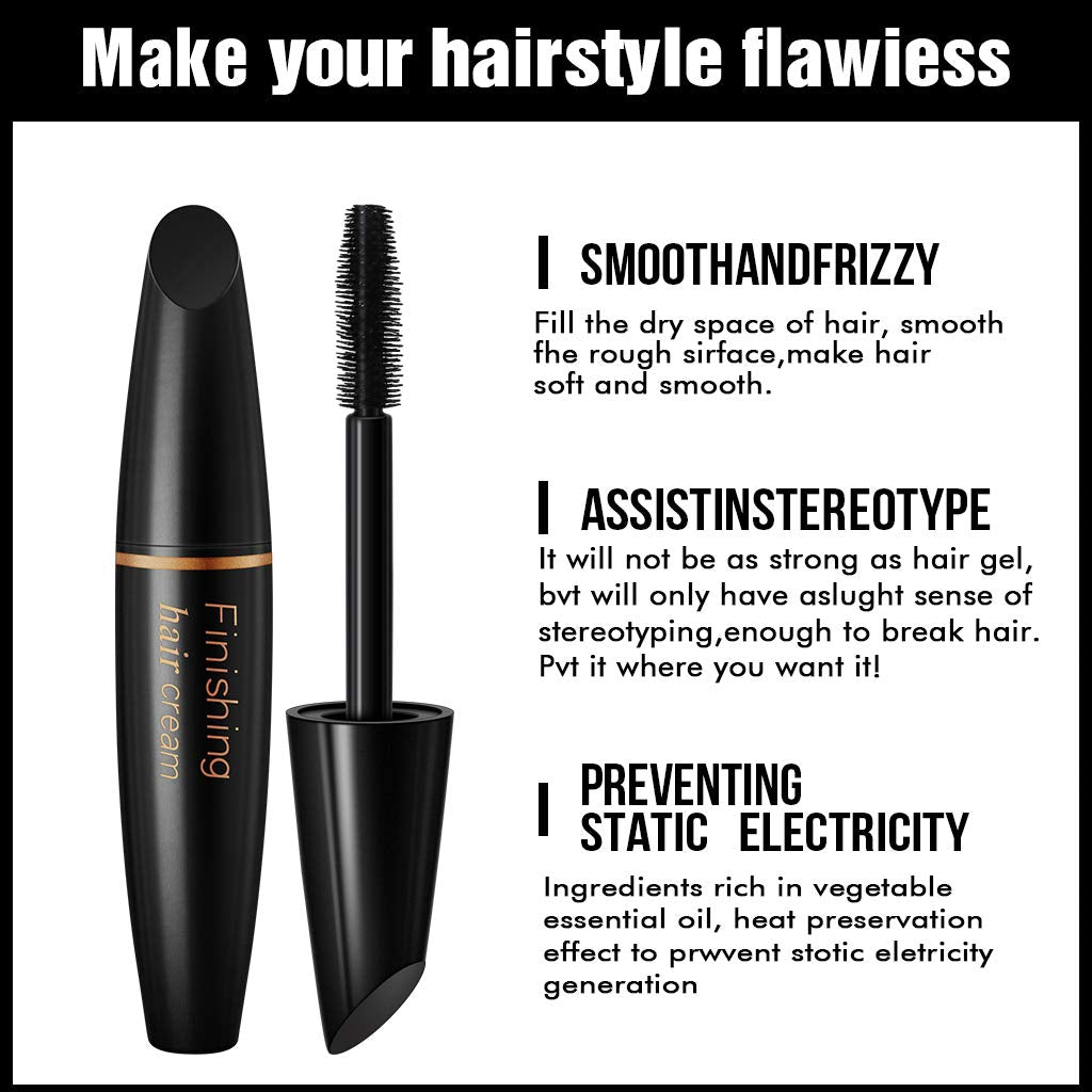 BestLand 2 Pcs Hair Finishing Stick, Hair Mascara Flyaway Hair Tamer Stick, Refreshing Not Greasy Feel Shaping Gel, Wax Fixer for Bangs, Edges, Frizz and Baby Hairs Control, Slick Back Hair Product
