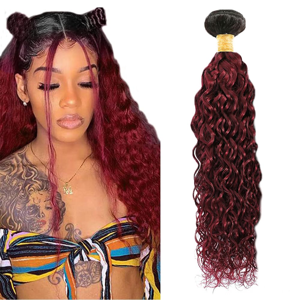 1b99j Bundles Human Hair Burgundy Kinky Curly Bundles Brazilian Two Tone Ombre Burgundy 12 Inch Black and Wine Red Hair Weave for Black Women 1b99j Kinky Curly Bundles Soft Real Hair