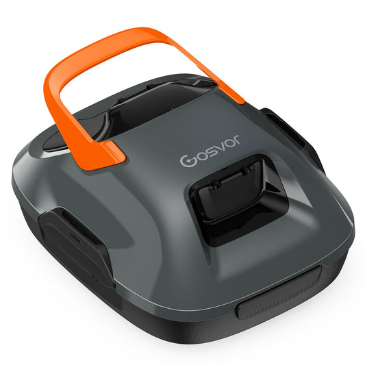 Gosvor Cordless Robotic Pool Cleaner, Lasts 90 Min, Automatic Vacuum for Above-Ground Pools up to 860 Sq.ft, Portable, Self-Parking, Orange