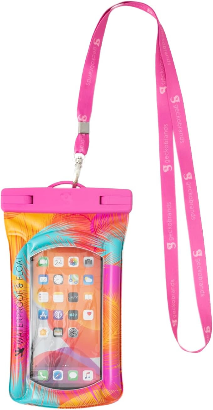 geckobrands Float Phone Dry Bag - Waterproof & Floating Phone Pouch – Fits Most iPhone and Samsung Galaxy Models