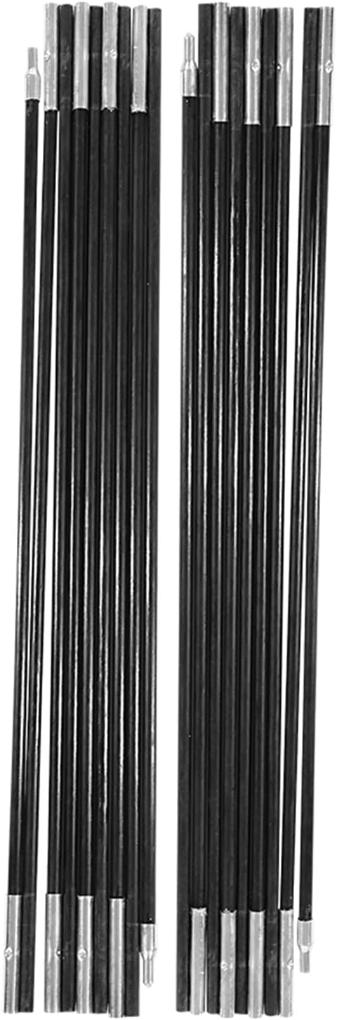 Tent Tarp Poles 4.9M, Universal 9 Sections Fiberglass Camping Tent Pole Bars Camping Awning Poles, Tent Pole Support Frames Kit Outdoor Support Rods Awning Frames Kit